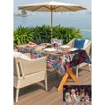 thumbnail image 5 of Outdoor Tablecloth with Umbrella Hole for Patio/Picnic/Party/Camping, 4th of July Fireworks Waterproof Table Cloth Rectangle Table Cover Washable, Independence Day Dogs Poppy Floral (60"x 102"), 5 of 8