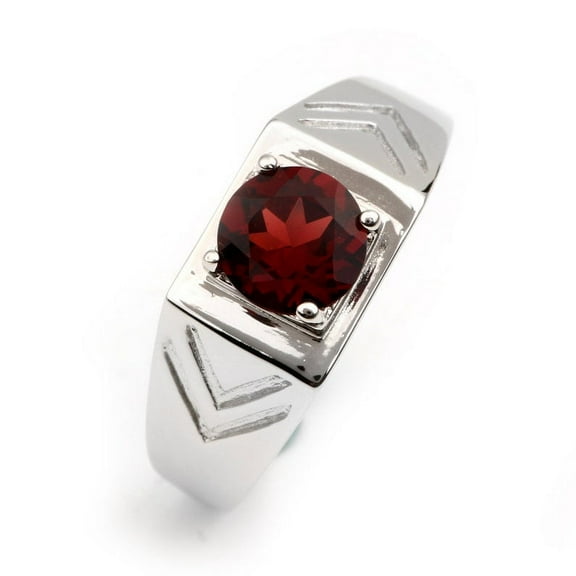 Natural garnet ring Mens Garnet Ring 925 Sterling Silver Gift For Him Garnet Statement Ring Promise Ring January Birthstone mens Ring