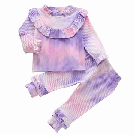 

ZRBYWB Preschool Long Sleeve Colorful T Shirt Pullover Colorful Pants Children s Set Suitable For 3 To 24 Months Old Baby Clothes