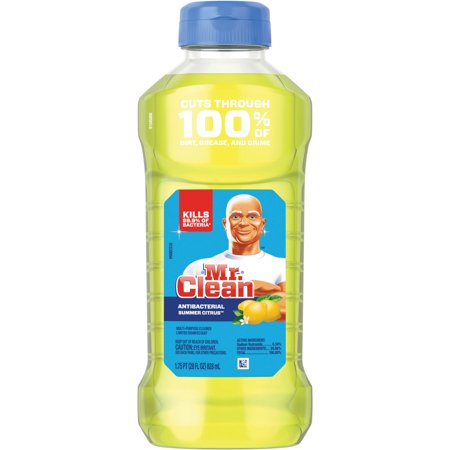 Mr. Clean Antibacterial Cleaner - Liquid - 28 fl oz (0.9 quart) - Summer Citrus, Lemon Scent - 9 / Carton - Yellow | Bundle of 2 Cartons