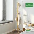 thumbnail image 1 of Jiarui Sturdy Wooden Coat Tree with 8 Hooks, Coat Rack Freestanding Hanging Jackets Sweater Bag Wigs, Hat Stand Used in Bedroom/Office/Entryway, 1 of 5