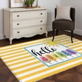 thumbnail image 3 of Yellow Striped Area Rugs 4'x6', Washable Small Throw Rugs for Office Bathroom, Farmhouse Stripes Modern Abstract Art Indoor Outdoor Rug Non-Slip Low Pile Carpet Runner Reversible Floor Mats, 3 of 8