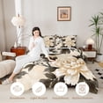 thumbnail image 3 of Erosebridal Orange Floral Twin Comforter Sets for Girls Women, Botanical Theme Bedding Set, Reversible, 2pcs, 3 of 6
