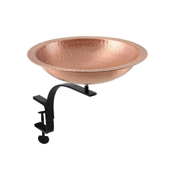 Achla  Hammered Staked Birdbath&#44; Solid Copper & Black