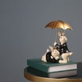 thumbnail image 4 of Adornos de escritorio moderno lindo resina luz lujo para boda hogar pareja pareja Gloria Estatua de escritorio de conejo, 4 of 7