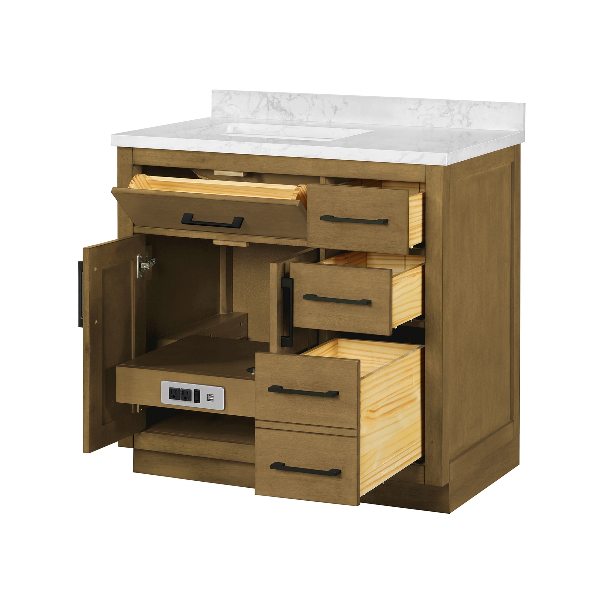 Ove Decors Athea 36 W x 22" D Freestanding Bathroom Vanity with Sink, Almond Latte