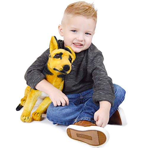 VIAHART Gunther The German Shepherd 16 Inch Large German Shepherd Stuffed Animal Plush Dog by Tiger Tale Toys Walmart