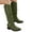 Green, variant on Womens Knee High Riding Boots Wide Calf Slouchy PU Leather Buckle Strap Pull on Pointed Toe Low Heel FAll Winter Tall Booties