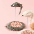 thumbnail image 4 of Divertido juguete interactivo para gatos, con forma de ratón y plumas, palo para gatos, potente juguete con resorte. gris, 4 of 8