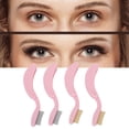 thumbnail image 4 of Peine para cejas ANGGREK dientes portátiles de acero inoxidable 4 piezas cepillo para pestañas, 4 of 8