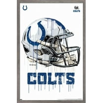 NFL Indianapolis Colts - Drip Helmet 20 Wall Poster, 14.725" x 22.375", Framed