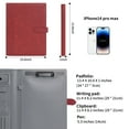 thumbnail image 4 of Wason Portfolio Padfolio A4 Leather Holder File Document Case with Writing Pad and Removable Clipboard for Organizer Office School Travel (Red Wine), 4 of 4