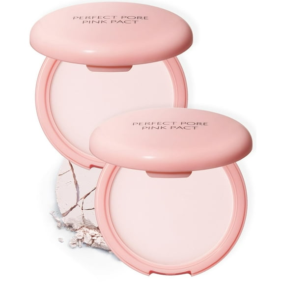 THESAEM Saemmul Perfect Pore Pink Pact - Makeup Finishing Pressed Powder for Sebum Control and Pore Minimization, Soothes Sensitive Skin with Calamine, Setting Powder, Clumps Free 12g. 2 Pack
