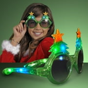 FlashingBlinkyLights Glitter Christmas Light Up Flashing LED Sunglasses