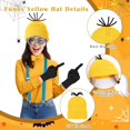 thumbnail image 5 of 5PCS Yellow Costumes Accessories for Adults, Big Eyes Steampunk Goggles Yellow Beanie Knit Hats Black Gloves Suspenders Buttons Set for Halloween World Book Day Cosplay Fancy Dress Party, 5 of 7