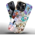 thumbnail image 3 of Case for iPhone 16 Pro Max, Hybrid Heavy Duty 2 in 1 Full Body Rugged Shockproof Protection Glossy Case for iPhone 16 Pro Max - Ocean Shells Starfish Pearl Flowers, 3 of 7