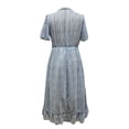 thumbnail image 5 of EHQJNJ White Formal Dress Women's Short Sleeve Ruffle Maxi Dress Deep V Neck Floral Print Boho Dress Red Dress for Women Flapper Dresses 1920S, 5 of 7