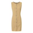 thumbnail image 6 of NIEWTR Womens Summer Dress Crew Neck Button Decoration Sleeveless Sundresses Work Casual Tank Dress(Brown,XL), 6 of 9