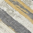 thumbnail image 2 of HomeRoots 623491 3 x 5 ft. Gold & Gray Striped Washable Transitional Indoor & Outdoor Rectangle Area Rug, 2 of 9
