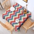thumbnail image 2 of Colorful Geometric Chevron Pattern Square Tablecloth,Waterproof Square Table Cover,Wipeable Spillproof Washable Table Cover for Home Kitchen Party Decor 42"X42"(107x107cm), 2 of 6