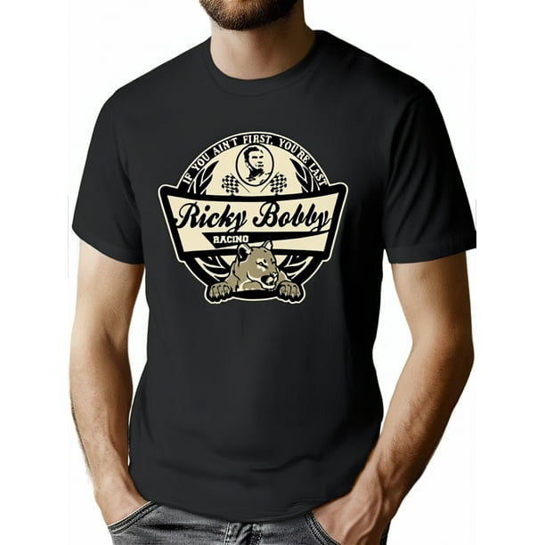 1 pcs, 100% Cotton, Ricky Bobby Racing Premium Graphic Printed T-Shirt, Seasonal Casual New Trend Men's T-Shirt, Crew Neck High Street Cotton Short Sleeve T-Shirt, Fashion Boutique T-Shirt,