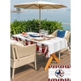 thumbnail image 6 of 60x102 Inch Outdoor Tablecloth with Umbrella Hole Zipper Rectangle Independence Day Rectangular Tablecloths Outside Waterproof Farmhouse Texas Star Wooden Grain Patio Table Cover for Picnic Party, 6 of 8