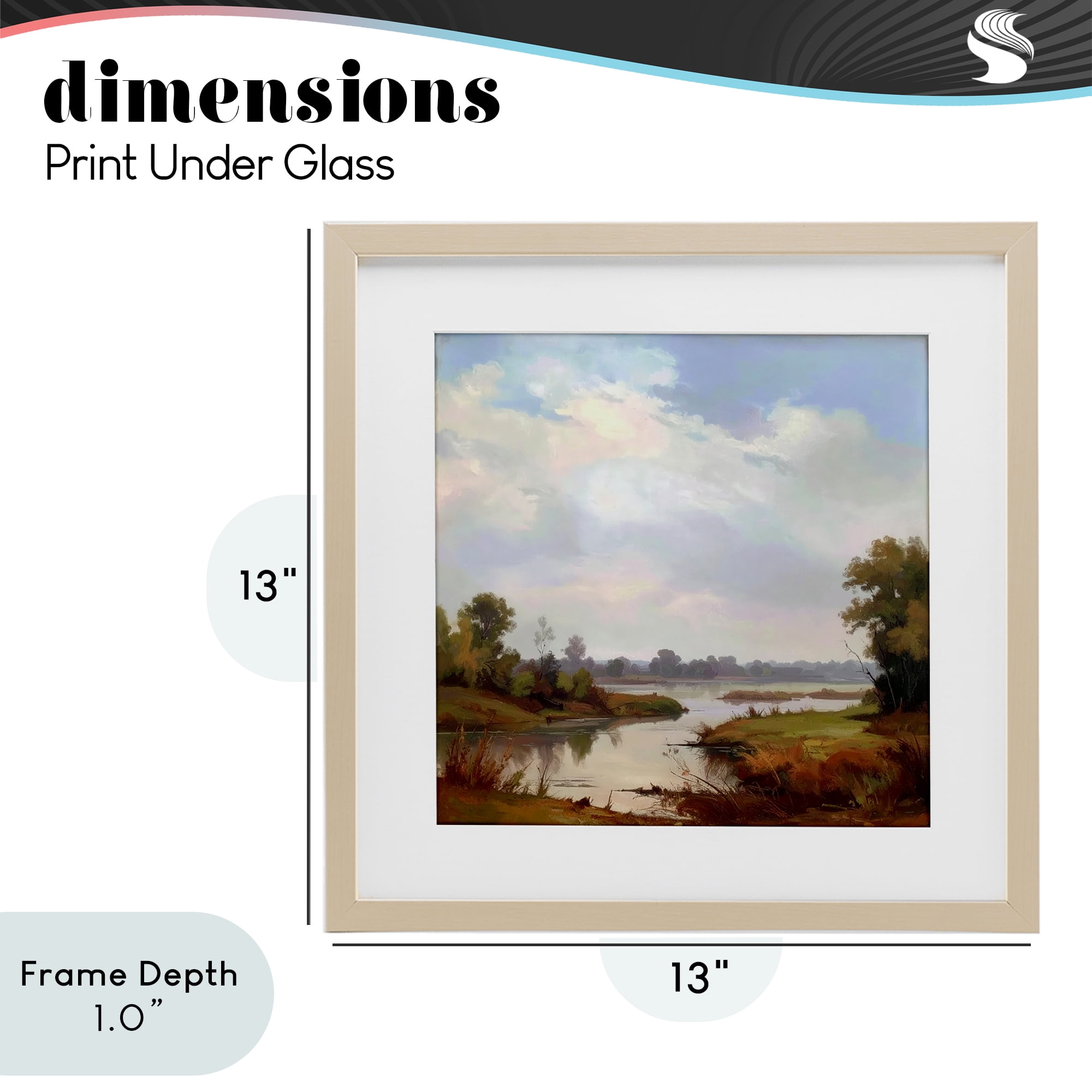 Stupell Industries Riverside Grove Landscape Birch Framed Print Under Glass, design by Alonza Saunders
