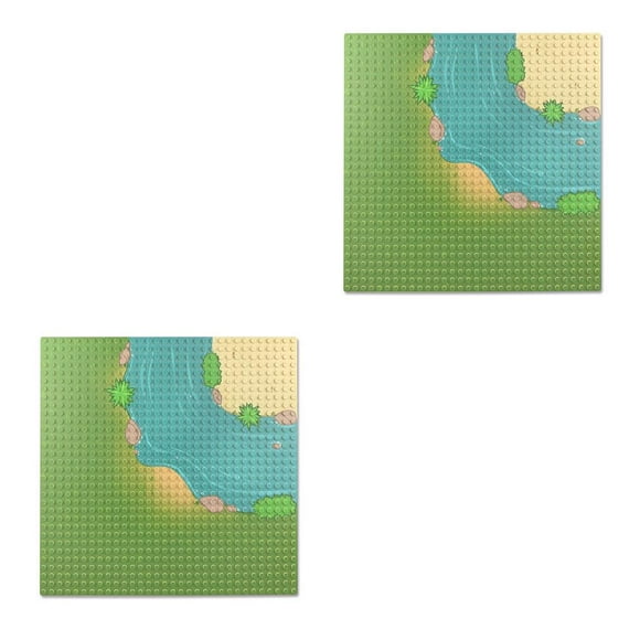 Youkk Plaque de Base pour Briques de Construction avec Petits Points Plaque de Base pour Tout-Petits Planche pour Adultes Enfants Déco Cadeaux Souvenirs de Fête Accessoires Type Herbe 2 Ensemble de 2