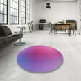 thumbnail image 4 of Ahgly Company Machine Washable Indoor Round Transitional Purple Area Rugs, 6' Round, 4 of 7