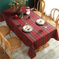 thumbnail image 3 of SASTYBALE Christmas Tablecloth Red,Plaid Rectangle Xmas Metallic Fabric Table Cloth Dust-Proof Wrinkle Resistant Heavy Weight Polyester Table Cloths for Holiday Kitchen Dinning Tabletop, 3 of 7
