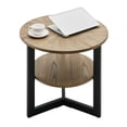 thumbnail image 4 of JESONVID End Table with 2-Tire Storage Shelf, Round Wood End Table for Living Room Home, 25.2", 4 of 8