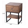 thumbnail image 5 of 22 Inch Bedside Table Nightstand, Mango Wood, Metal, Natural Brown, Black- Saltoro Sherpi, 5 of 5