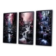 thumbnail image 3 of Designart "Uncharted Journey Beneath the Pink Tree Waterfall I" Landscapes Framed Wall Art Set Of 3 - Pink Waterfall Frame Gallery Wall Set For Home Decor, 3 of 7
