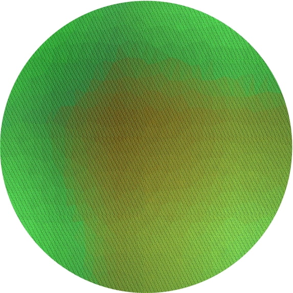 Ahgly Company Indoor Round Patterned Dark Lime Green Area Rugs, 5' Round