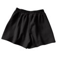 thumbnail image 6 of Summer Cotton Shorts for Women Solid Color Elastic Waist Casual Loose Comfy Wide Leg Lounge Short Pants with Pockets, 6 of 7