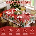 thumbnail image 5 of Christmas Tablecloth 60x84 Inch Rectangle, Red Snowman Car and House Snow Scene Table Cloth, Holiday Winter Village Rectangular Table Cover, Waterproof and Washable Xmas Party Decoration, 5 of 6
