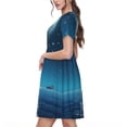 thumbnail image 2 of Disketp Night Sky Moon Dolphin para Vestido de Manga Corta para Mujeres, Vestidos de Verano para Mujeres, Casual y Holgado para la Playa, 2 of 6