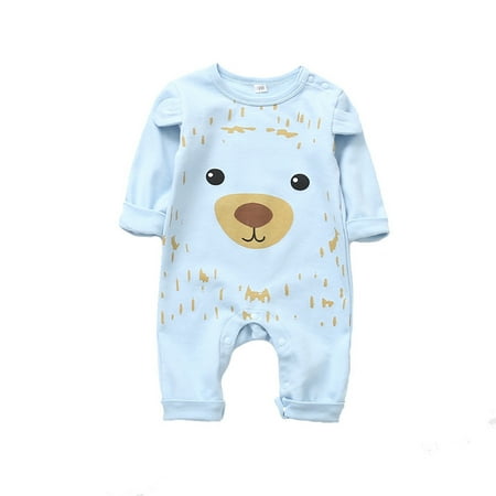 

Summer Savings Clearance 2023! PEZHADA Girls Romper Newborn Infant Baby Boys Girls Cartoon Bear Romper Jumpsuit Clothes Light blue 90