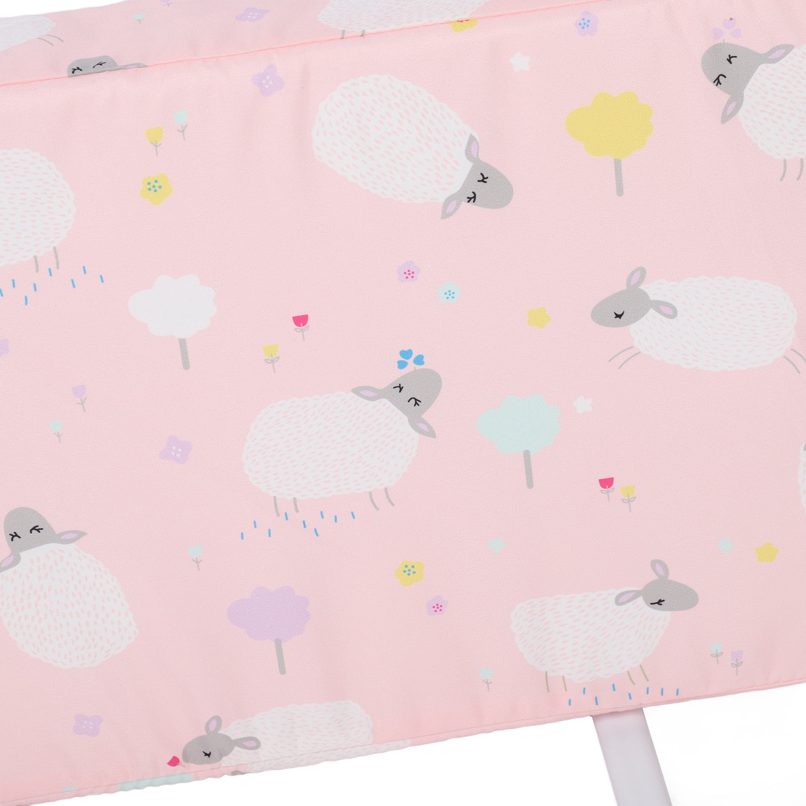 YAHHU Bed Rail for Toddlers Pink Sheep Adjustable Height Safety Side Guard Universal Fit for Twin Full Queen King Size Beds Breathable Mesh Baby Bed Railing Secure Anchor System 19.29 Inches