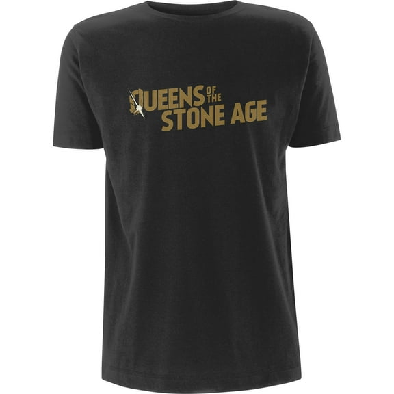 Queens Of The Stone Age Unisex T-Shirt Metallic Text Logo (Small)