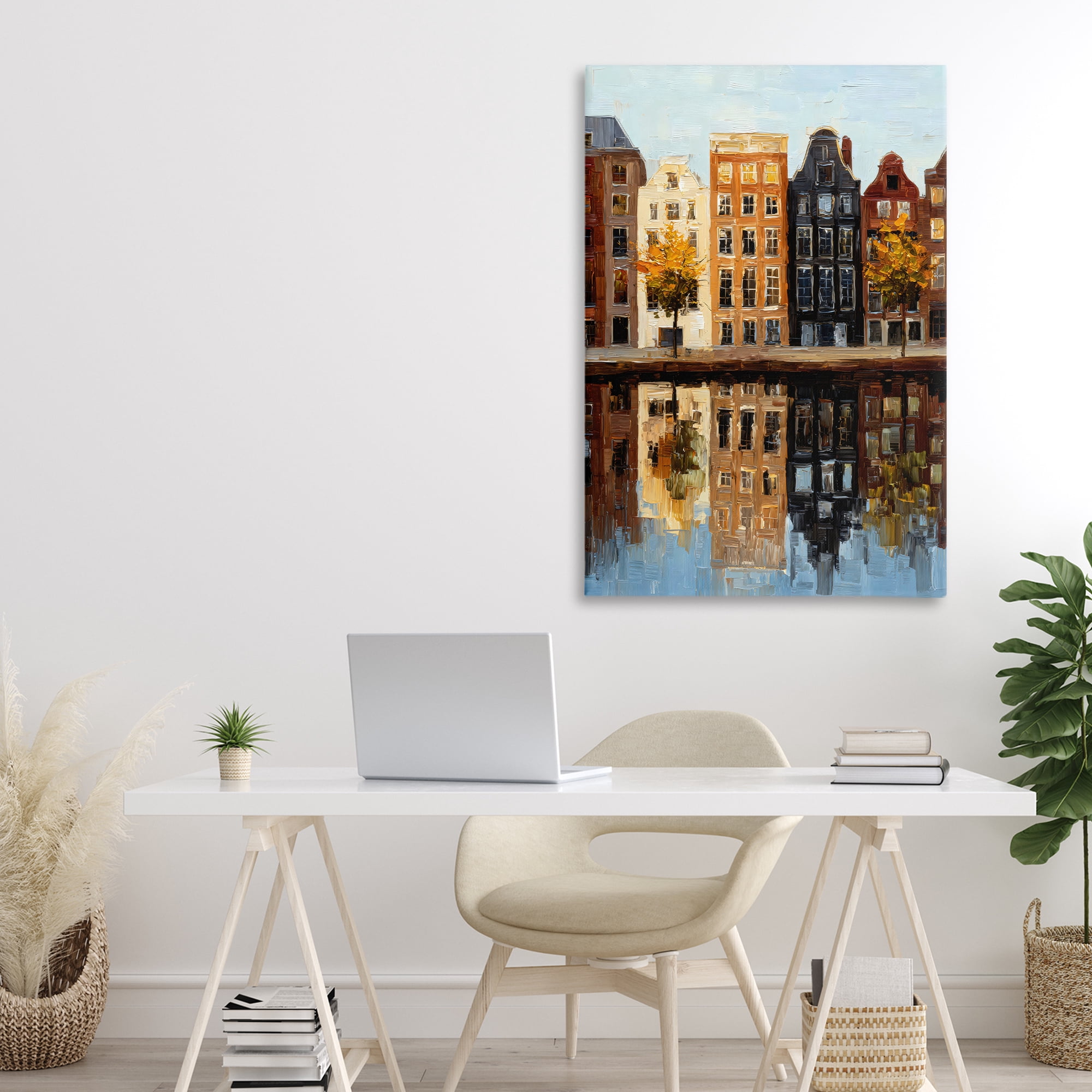 Stupell Industries City Reflection over Canal Canvas Wall Art, design by Petal Prints Design