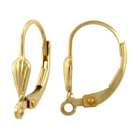 JewelrySupply Lever Back DIY Earrings with Shell 16mm Gold Filled (1 Pair of Earrings)