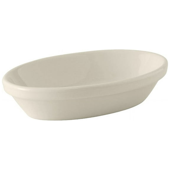 Tuxton BEK-0803 8 Oz. Eggshell Oval Nesting Baker - 12 / CS