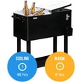 thumbnail image 2 of PEXMOR 80 Quart Rolling Ice Chest Cooler Cart, Portable Outdoor Drink Beverage Bar with Shelf & Bottle Opener, 2 of 14