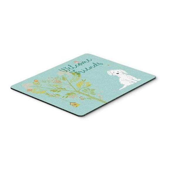 Welcome Friends Maltese Mouse Pad - Hot Pad or Trivet