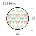 thumbnail image 5 of 36.2 Inch Round Floor Mat Green and Peach Bow Pattern Carpet Decor Rug for Living Room Bedroom, 5 of 6
