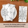 thumbnail image 3 of Iauyy Satin Napkins Set of 1- Ship Wheel Sketch DIY Printing Decoration Cloth Napkin- Easy Care for Home/Party, 3 of 8