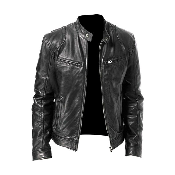Qarigey Chaqueta de algodón para motocicleta, cómoda de llevar, bolsillos delanteros múltiples, chaquetas amplias de aplicación a prueba de Abrigos y chamarras negro METRO