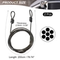 thumbnail image 2 of Uxcell Security Steel Cable Lock Safety Cable Flexible Wire Rope Luggage Lock Vinyl Coated Braided Steel Grey 6.6feet, 2 of 6