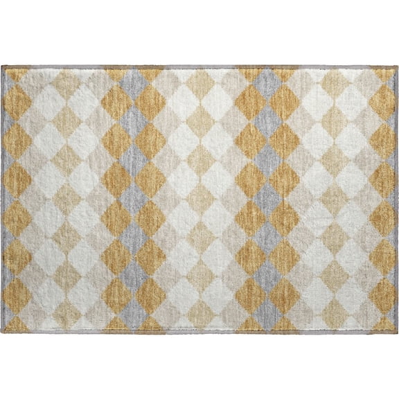Dalyn Rugs Premium Machine Washable Mayfield AMF1007 Gold 1'8" x 2'6" Rug